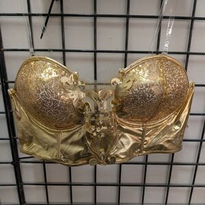 New Women's 2x Gold Corset Top